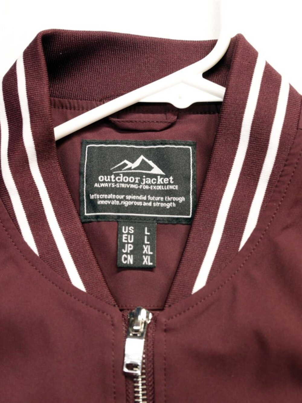 MAGCOMSEN Men’s Maroon Full Zip Bomber Jacket Size L–Lightweight Softshell Windb - Picture 9 of 13